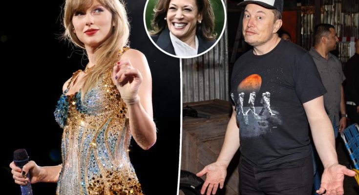 Elon Musk offers to give Taylor Swift a baby after the ‘childless’ singer endorses Kamala Harris for president